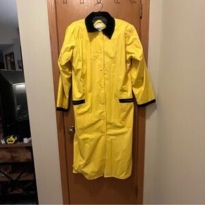 Misty Harbor Vintage Yellow Raincoat with Black Trim
